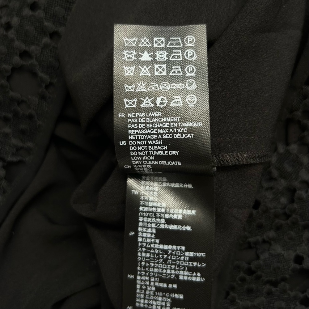 Sandro Jannie Lace A-Line Mini Dress Black Cap Flutter Sleeve Mini Size 38 - Picture 16 of 16